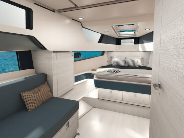 FJORD 41 XL | Become the chief designer of your own yacht thanks to a unique modular configuration on deck and a variable interior design. | Fjord