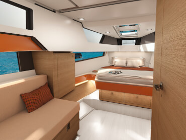 FJORD 41 XL | The interior is available in five different design styles, each with a harmoniously coordinated mix of colours and materials. | Fjord