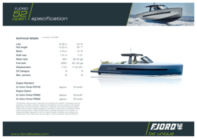 Fjord 52 open | Standard Specification | Fjord
